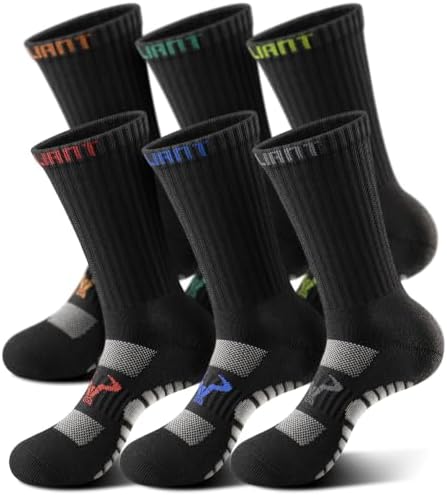 6-Pack Cushioned Compression Crew Socks