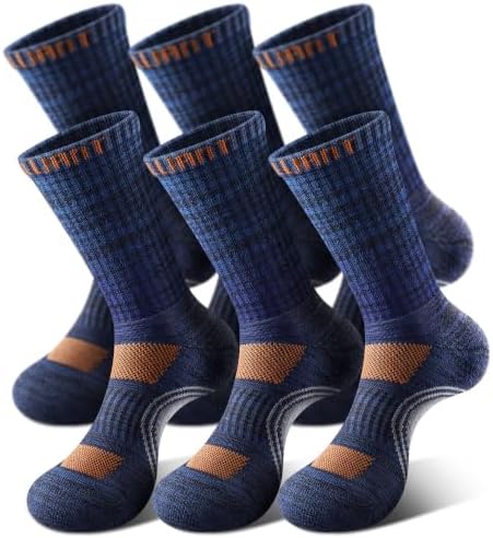 6-Pack Men's Cushioned Compression Running Gym Sports Crew Socks