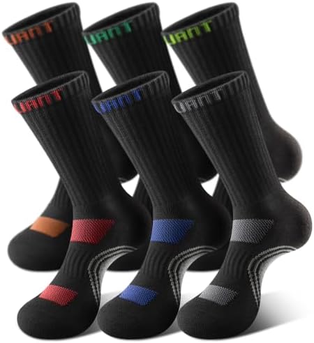 6-Pack Men's Cushioned Compression Running Gym Sports Crew Socks
