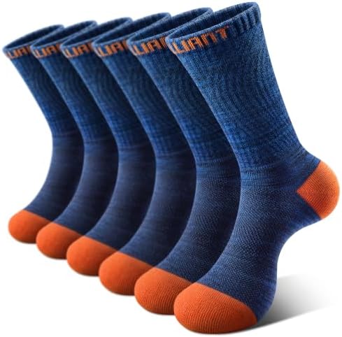 6Pack Men’s Compression Athletic Running Bamboo-rayon Crew Socks