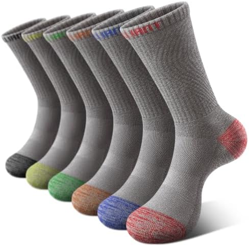 6Pack Men’s Compression Athletic Running Bamboo-rayon Crew Socks