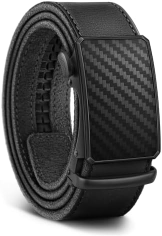 Belt Men, Full Grain Leather Ratchet Belts 1 3/8″, Exact Fit