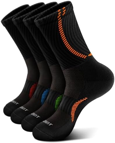 Boys Socks Compression Athletic Crew Socks Cushioned Running Arch