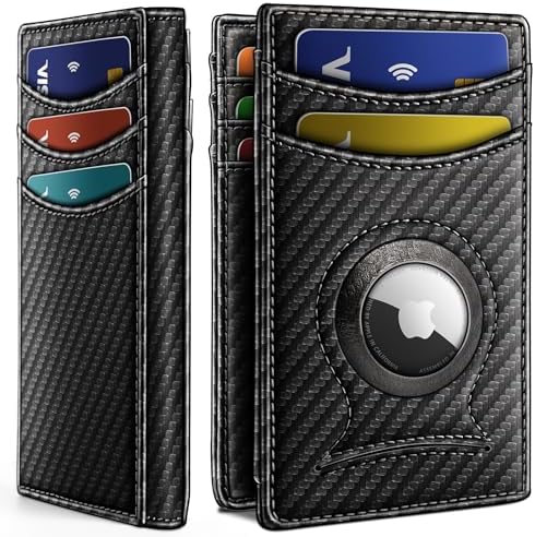 Magnetic Slim Leather Airtag Wallet Money Clip