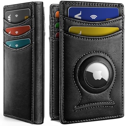 Magnetic Slim Leather Airtag Wallet Money Clip
