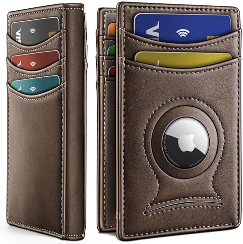 Magnetic Slim Leather Airtag Wallet Money Clip