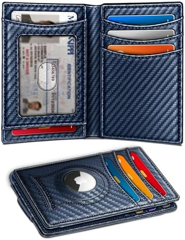 Magnetic Slim Leather Airtag Wallet Money Clip