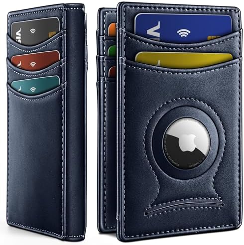 Magnetic Slim Leather Airtag Wallet Money Clip