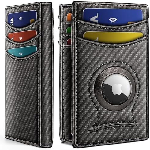 Magnetic Slim Leather Airtag Wallet Money Clip