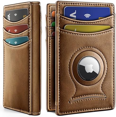 Magnetic Slim Leather Airtag Wallet Money Clip
