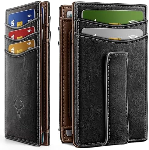 Magnetic Slim Leather Pocket Wallet Money Clip