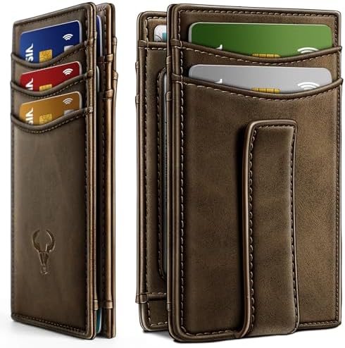 Magnetic Slim Leather Pocket Wallet Money Clip