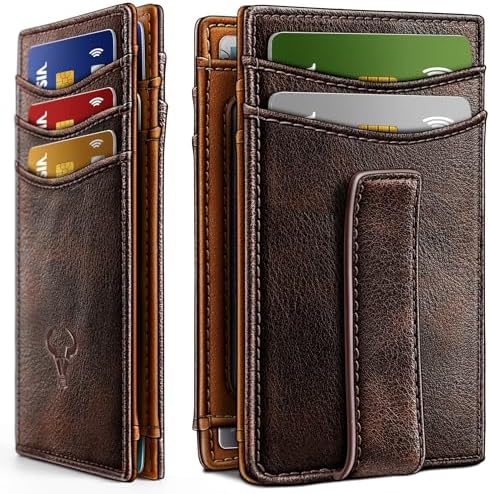 Magnetic Slim Leather Pocket Wallet Money Clip
