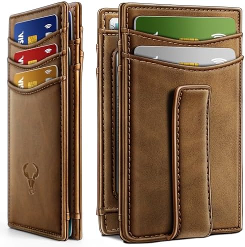 Magnetic Slim Leather Pocket Wallet Money Clip