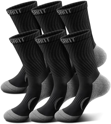Men 6-Pack Athletic Compression Crew Socks
