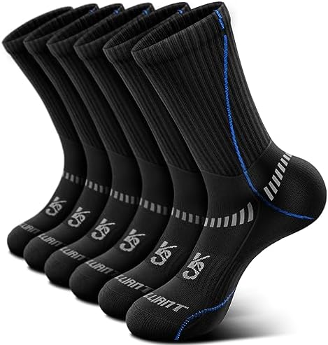 Men 6-Pack Athletic Compression Crew Socks