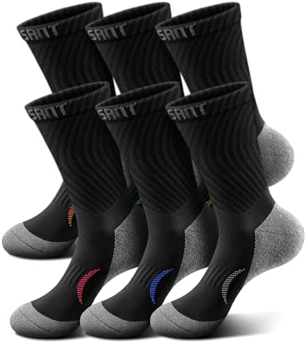 Men 6-Pack Athletic Compression Crew Socks