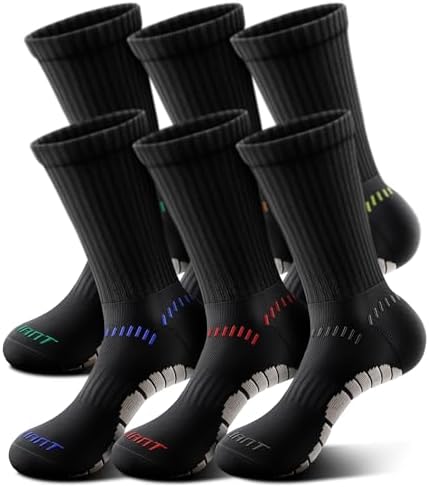 Men 6-Pack Athletic Compression Crew Socks