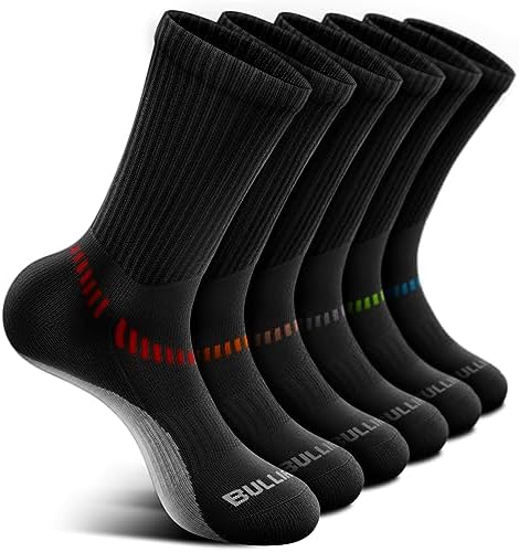 Men 6-Pack Athletic Compression Crew Socks