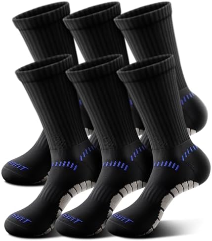 Men 6-Pack Athletic Compression Crew Socks