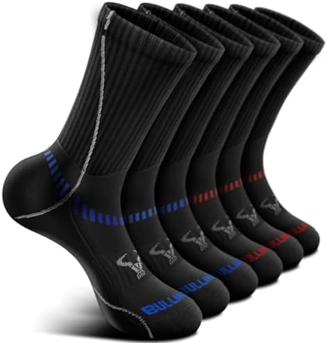 Men 6-Pack Athletic Compression Crew Socks