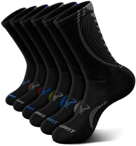 Men 6-Pack Athletic Compression Crew Socks