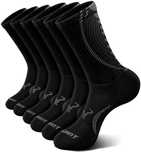Men 6-Pack Athletic Compression Crew Socks