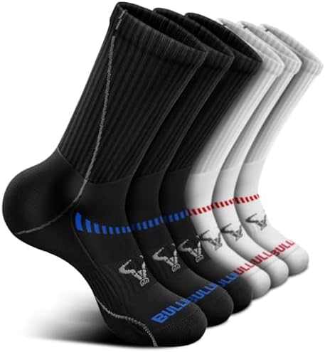 Men 6-Pack Athletic Compression Crew Socks