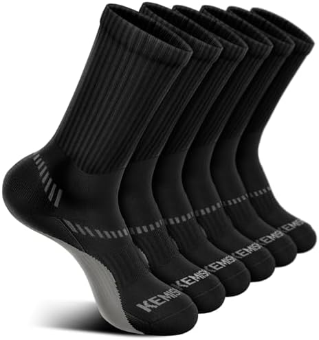 Men 6-Pack Athletic Compression Crew Socks