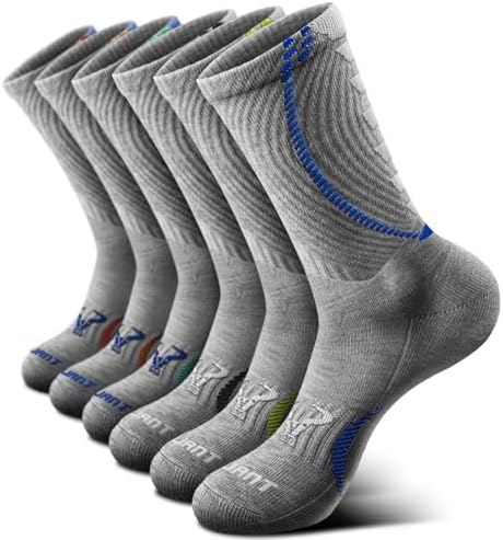 Men 6-Pack Athletic Compression Crew Socks