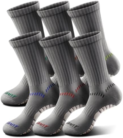 Men 6-Pack Athletic Compression Crew Socks