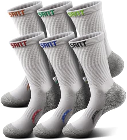 Men 6-Pack Athletic Compression Crew Socks
