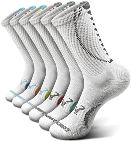 Men 6-Pack Athletic Compression Crew Socks