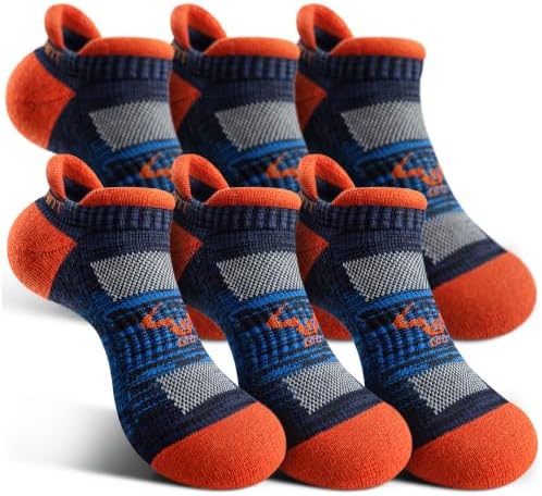 Men 6Pack Cushioned Compression Active Ankle Socks Low Cut No Show