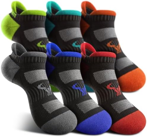 Men 6Pack Cushioned Compression Active Ankle Socks Low Cut No Show
