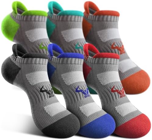 Men 6Pack Cushioned Compression Active Ankle Socks Low Cut No Show