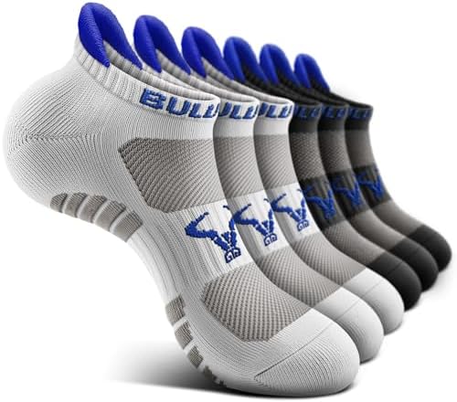 Men Cushioned Athletic Running Ankle Socks 6Pack-Arch Support