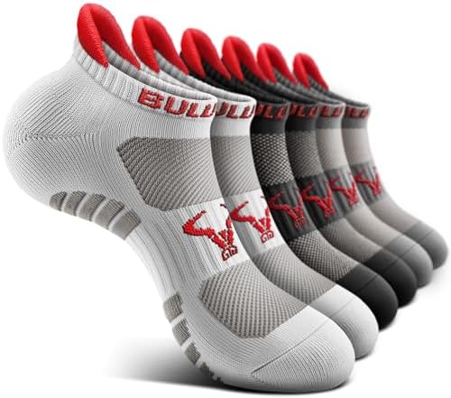 Men Cushioned Athletic Running Ankle Socks 6Pack-Arch Support