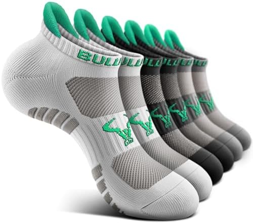 Men Cushioned Athletic Running Ankle Socks 6Pack-Arch Support