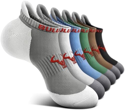 Men Cushioned Athletic Running Ankle Socks 6Pack-Arch Support