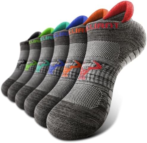 Men Cushioned Athletic Running Ankle Socks 6Pack-Arch Support
