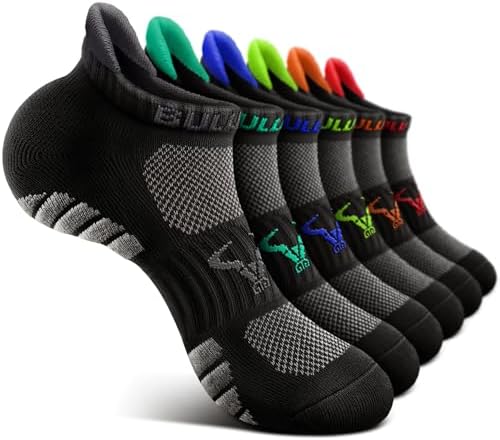 Men Cushioned Athletic Running Ankle Socks 6Pack-Arch Support