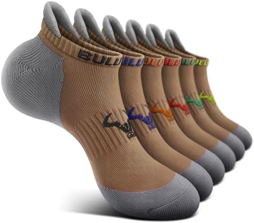 Men Cushioned Athletic Running Ankle Socks 6Pack-Arch Support
