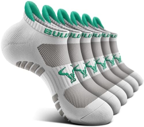 Men Cushioned Athletic Running Ankle Socks 6Pack-Arch Support