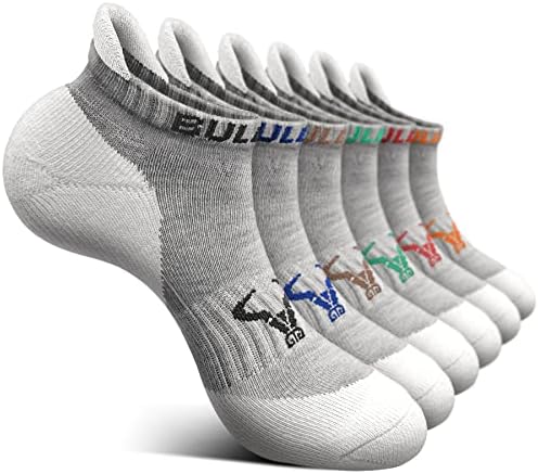 Men Cushioned Athletic Running Ankle Socks 6Pack-Arch Support