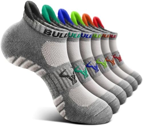 Men Cushioned Athletic Running Ankle Socks 6Pack-Arch Support