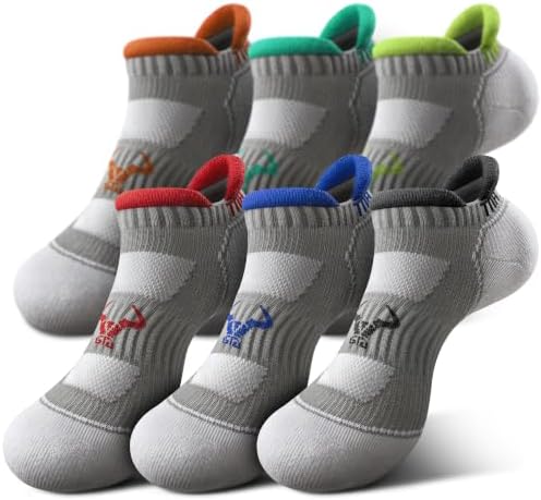 Men Cushioned Athletic Running Ankle Socks 6Pair-Arch Support