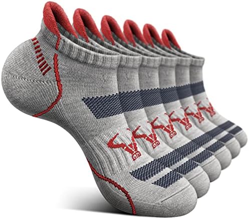Men Cushioned Athletic Running Ankle Socks 6Pack-Arch Support