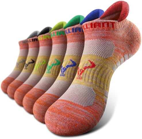 Men Cushioned Athletic Running Ankle Socks 6Pack-Arch Support