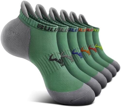 Men Cushioned Athletic Running Ankle Socks 6Pack-Arch Support